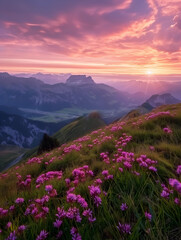 sunrise in the mountains