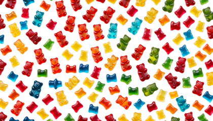 gummy background transparent bears candy bear red yellow gelatin sweet food jelly isolated sugar gum fruit colours colourful snack