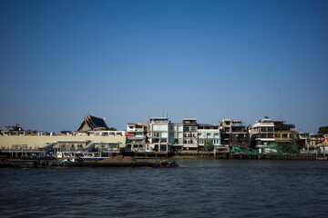 View of the port country river elevation side view culture Thailand background horizon