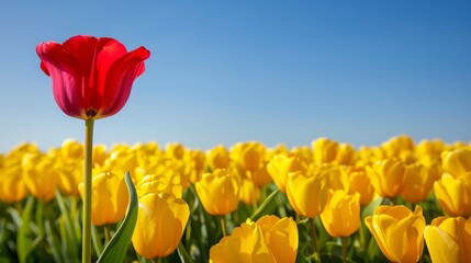 Obraz premium vibrant tulips in a field