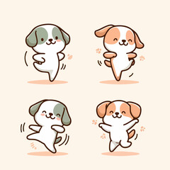 vector collection of cute cartoon animals dancing