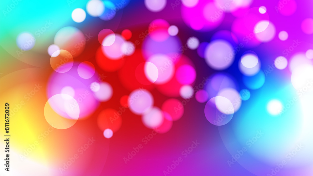 Poster vibrent bokeh lights. blurred circle shapes. abstract light effect. vector illustration.