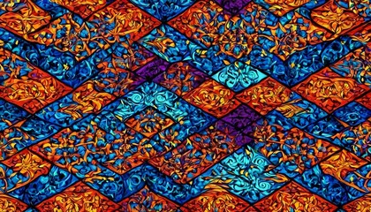 Abstract geometric tessellation background with intricate tile patterns.
