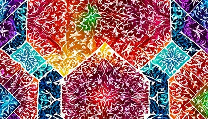 Abstract geometric tessellation background with intricate tile patterns.
