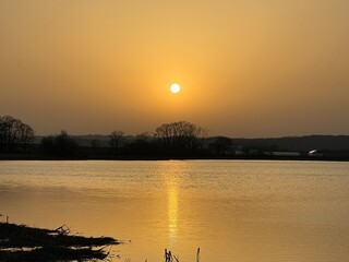 美唄市宮島沼の夕陽
