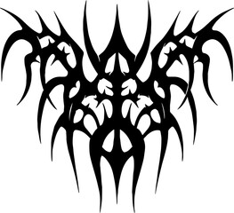 Unique Tribal Vector Shape - Gothic Y2K Sharp Element for Graphic Design and Artistic Project
