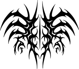 Unique Tribal Vector Shape - Gothic Y2K Sharp Element for Graphic Design and Artistic Project
