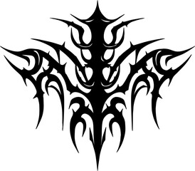 Unique Tribal Vector Shape - Gothic Y2K Sharp Element for Graphic Design and Artistic Project
