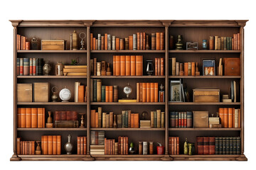 Legacy bookshelf displaying treasured volumes realistically.