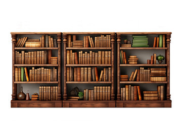 Bookshelf adorned with cherished volumes in realistic depiction.