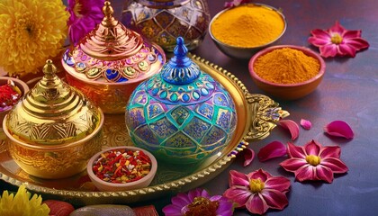 background banner featuring ornate decorations and intricate designs, evoking the richness and tradition of festival celebrations