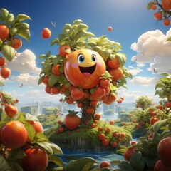 a picture of a fruit with a smiley face on it