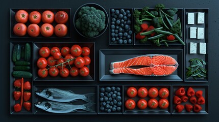 A visual guide to a cholesterollowering diet for heart health, featuring an array of foods like...