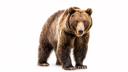 Fototapeta premium Solitary bear on blank canvas.