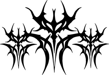 Obraz premium Unique Tribal Vector Shape - Gothic Y2K Sharp Element for Graphic Design and Artistic Project 
