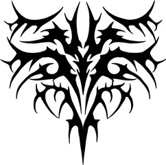Obraz premium Unique Tribal Vector Shape - Gothic Y2K Sharp Element for Graphic Design and Artistic Project 