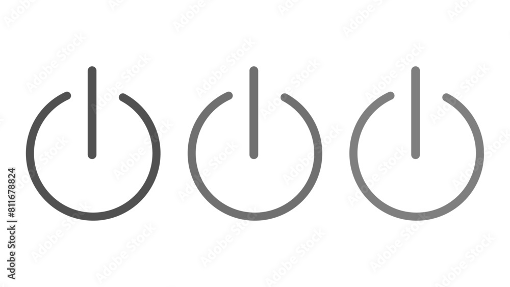 Poster power button color vector icon