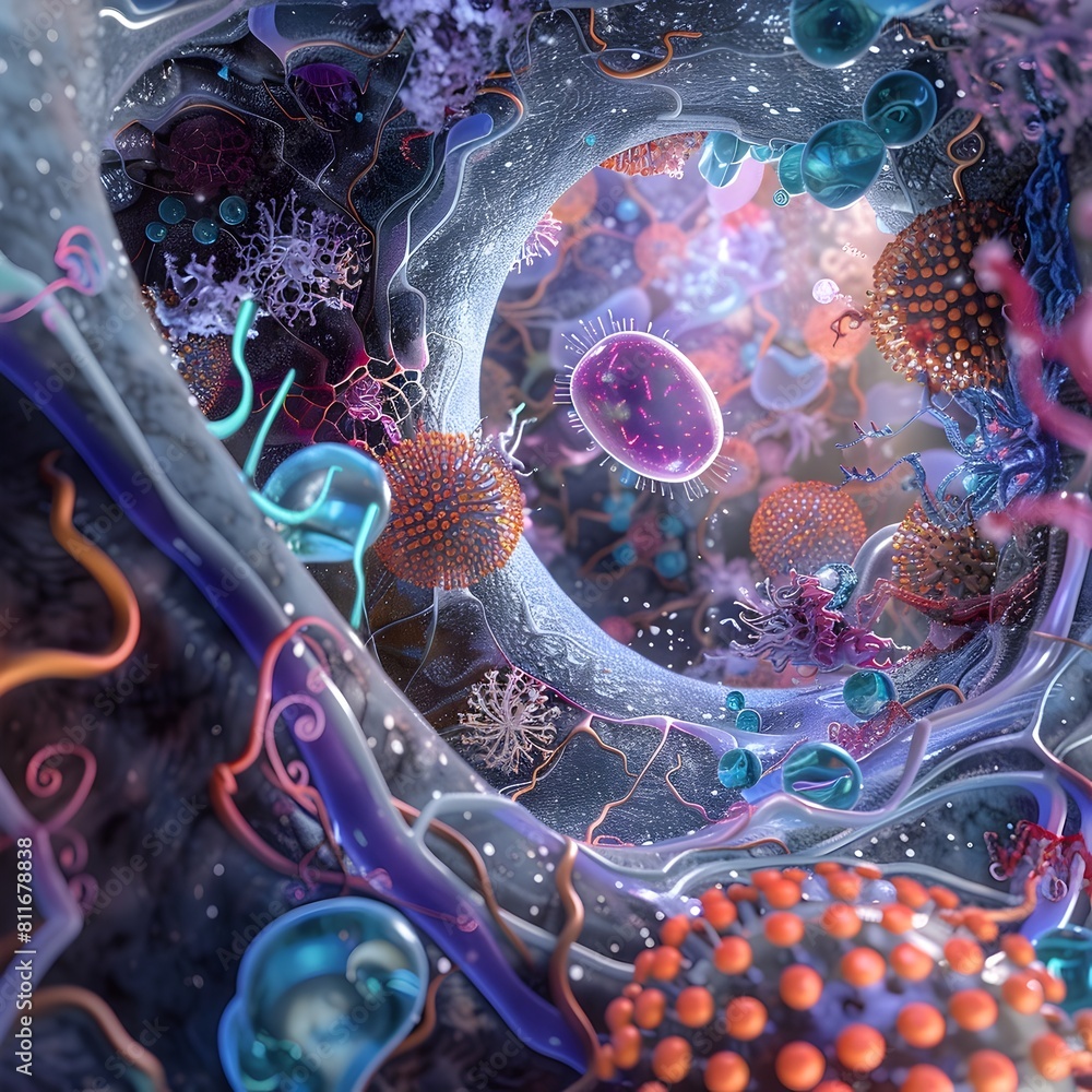 Poster psychedelic cosmic dreamscape vibrant abstract digital art rendering of a mesmerizing surreal