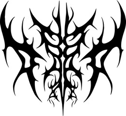 Unique Tribal Vector Shape - Gothic Y2K Sharp Element for Graphic Design and Artistic Project