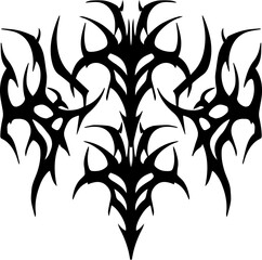Obraz premium Unique Tribal Vector Shape - Gothic Y2K Sharp Element for Graphic Design and Artistic Project
