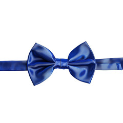 A royal blue bow tie on a white background