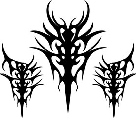 Unique Tribal Vector Shape - Gothic Y2K Sharp Element for Graphic Design and Artistic Project
