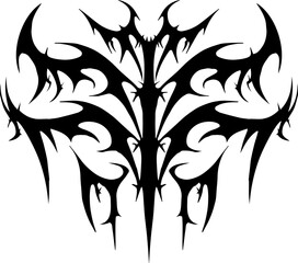 Obraz premium Unique Tribal Vector Shape - Gothic Y2K Sharp Element for Graphic Design and Artistic Project