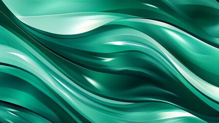 emerald geometric pattern with wavy lines and circles 