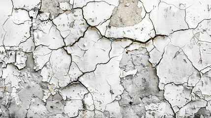 Old white vintage crack wall for background