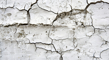 Old white vintage crack wall for background