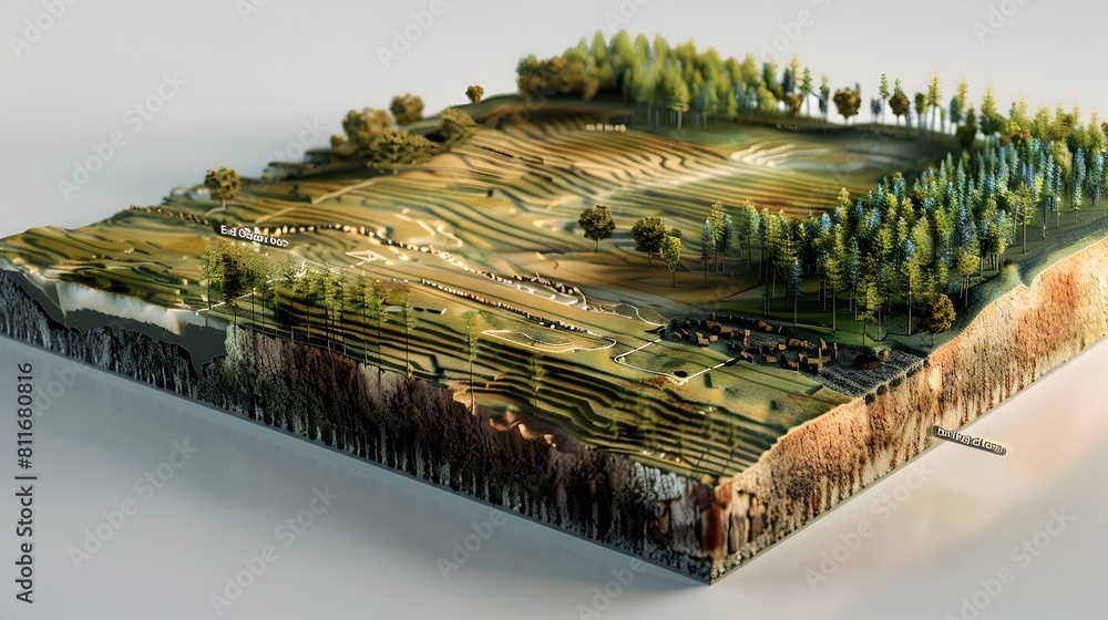 Aufkleber visualizing the carbon potential of sustainable land use practices