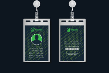 Abstract id cards template design