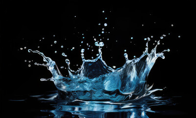 realistic blue water splash isolated background