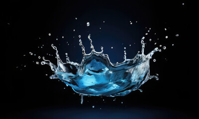 realistic blue water splash isolated background