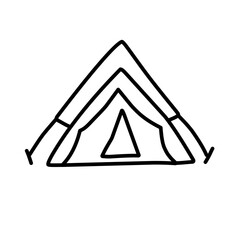 camping tent line icon