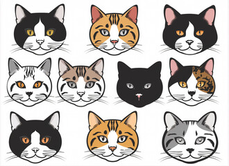 illustration of cats head on a white background