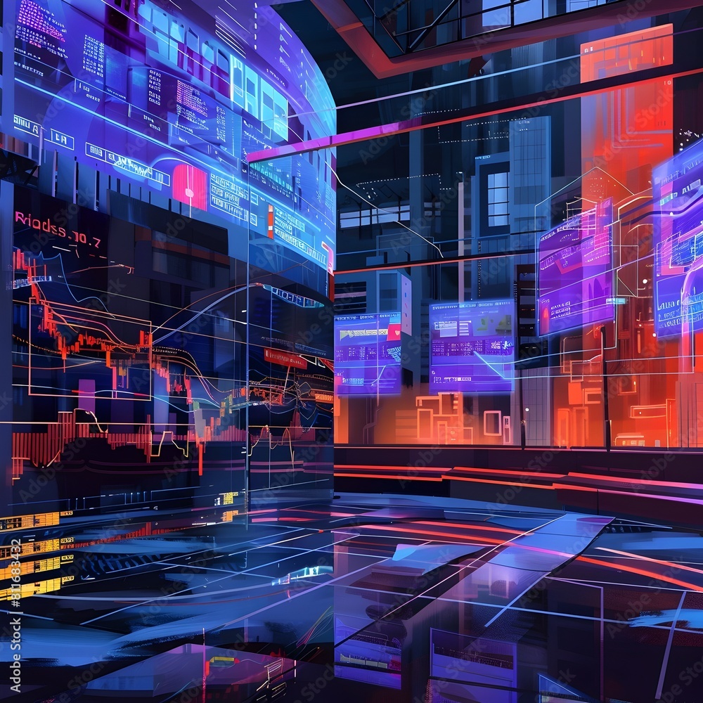 Poster concept art of virtual reality environment for monitoring indices
