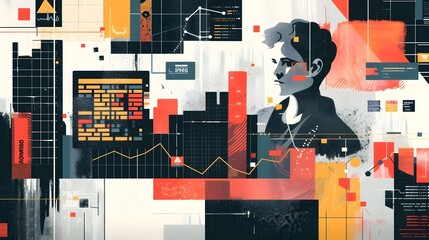 Financial News Collage A D of Index Performance Headlines