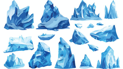 Blue iceberg Vector Set pieces Vector style vector design