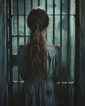 The woman ran into prison bars in horror The pain and suffering of a person imprisoned for a crime