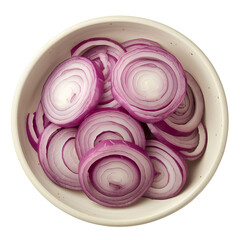 Obraz premium bowl of slice Onion isolated, transparent background, white background, no background