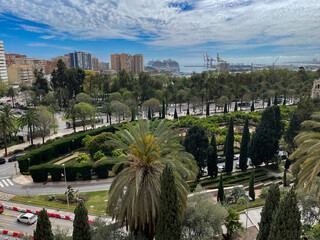 Panoramic view of Malaga, Andalusia, Spain	