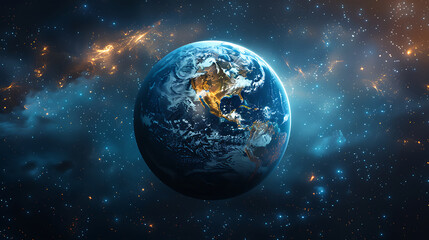 Obraz premium Business Blue Color Block Earth Background. Generative Ai
