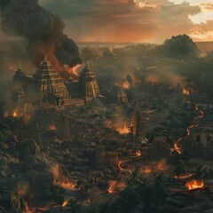 war landscape background ancient hindu mythology ancient