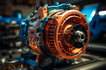 Alternator in a car, highlighted to show its role in charging the electrical system, essential for auto mechanics ads