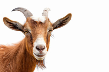 goat face on white background