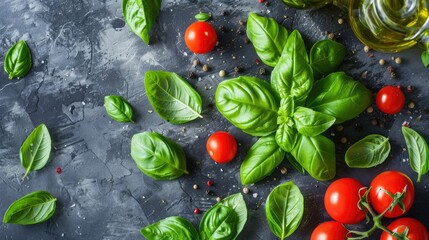 Italian Cuisine Ingredients Fresh Basil and Other Essential Elements