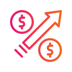 Obraz premium money growth gradient icon