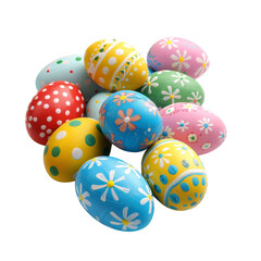 Photo of easter eggs, Isolated on white background