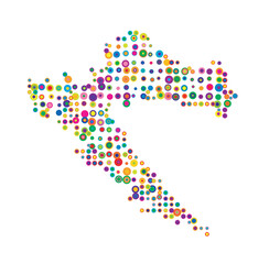 Fototapeta premium Abstract map of Croatia drawn with overlapping colored circles like sweets or candies